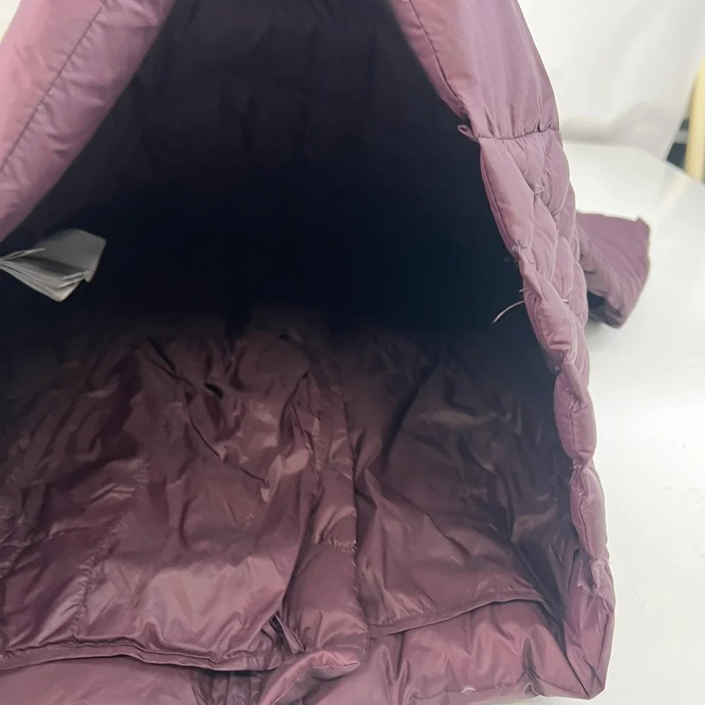 Michael Michael Kors Jacket Womens Small Purple Hooded Packable Down Puffer Coat